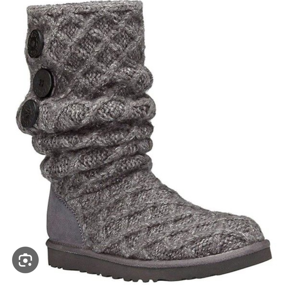 Grey lattice knit tall ugg boot